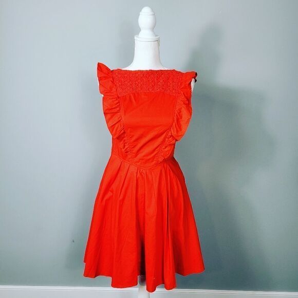 NWT Free People Half Moon Mini Dress. Red XS#26 - Picture 2 of 16